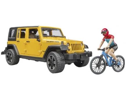 Jeep Wrangler Rubicon Unlimited avec Vélo et Cycliste